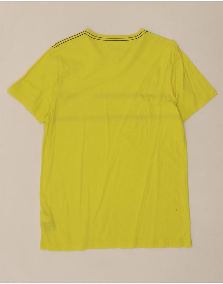 TOMMY HILFIGER Mens Graphic T-Shirt Top Medium Yellow Cotton Vintage Tommy Hilfiger and Second-Hand Tommy Hilfiger from Messina Hembry 