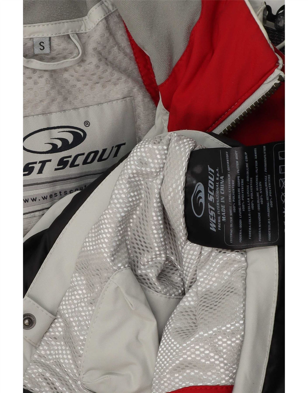 West Scout Herren-Skijacke mit lockerer Passform, UK 36, Größe S, Grau, Farbblock-Polyester