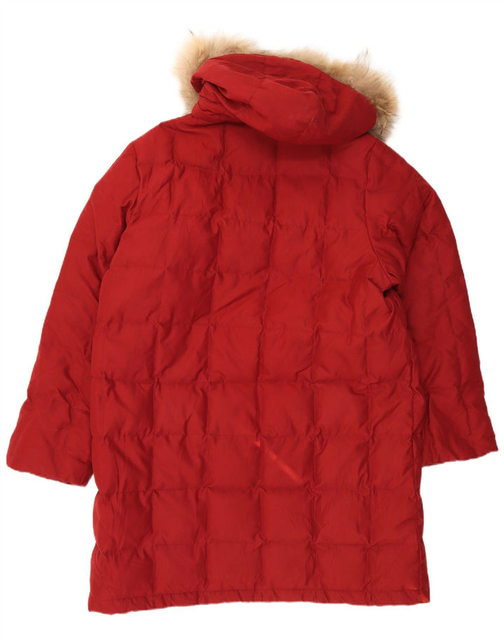 BRUGI Damen Übergroßer, wattierter Mantel mit Kapuze IT 50 XL, rotes Polyester