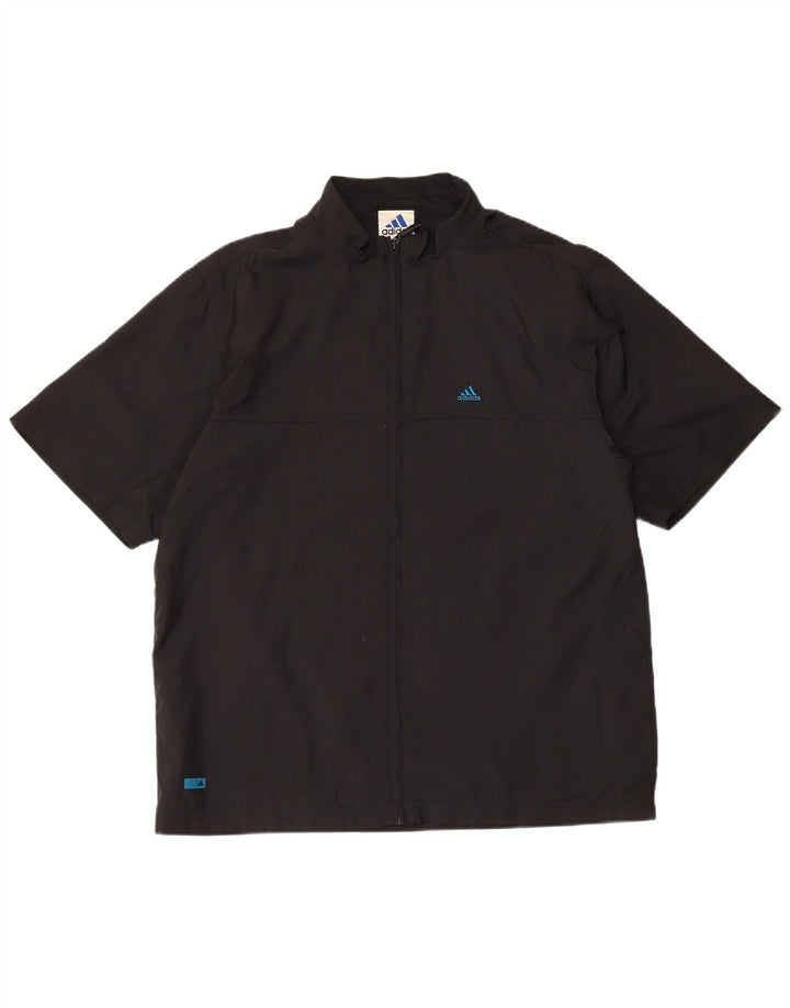 Adidas Herren Kurzarm-Trainingsoberteil, Jacke, Größe S, Schwarz, Polyester
