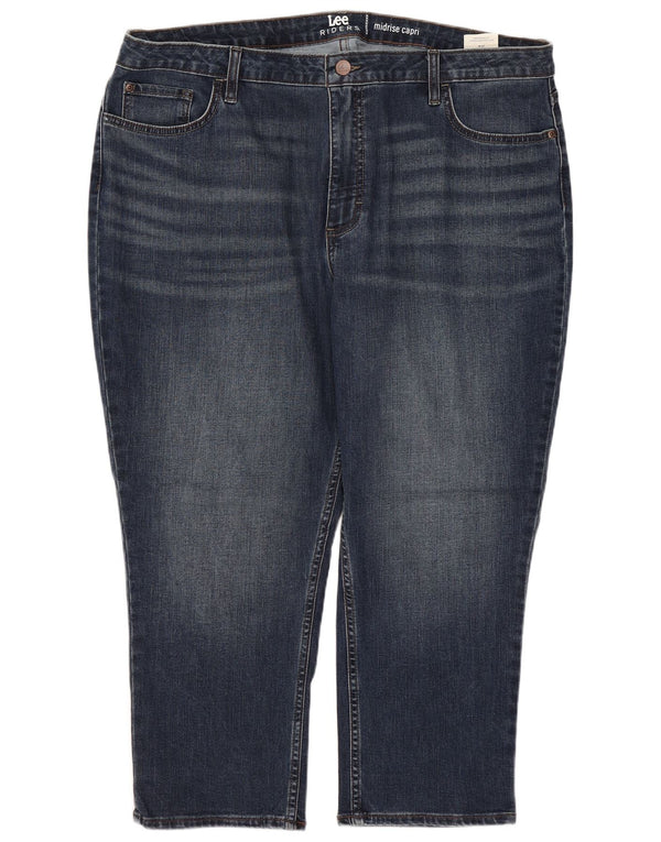 Lee Damen Riders Mid Rise Capri Jeans US 20 3XL W40 L23 Marineblaue Baumwolle