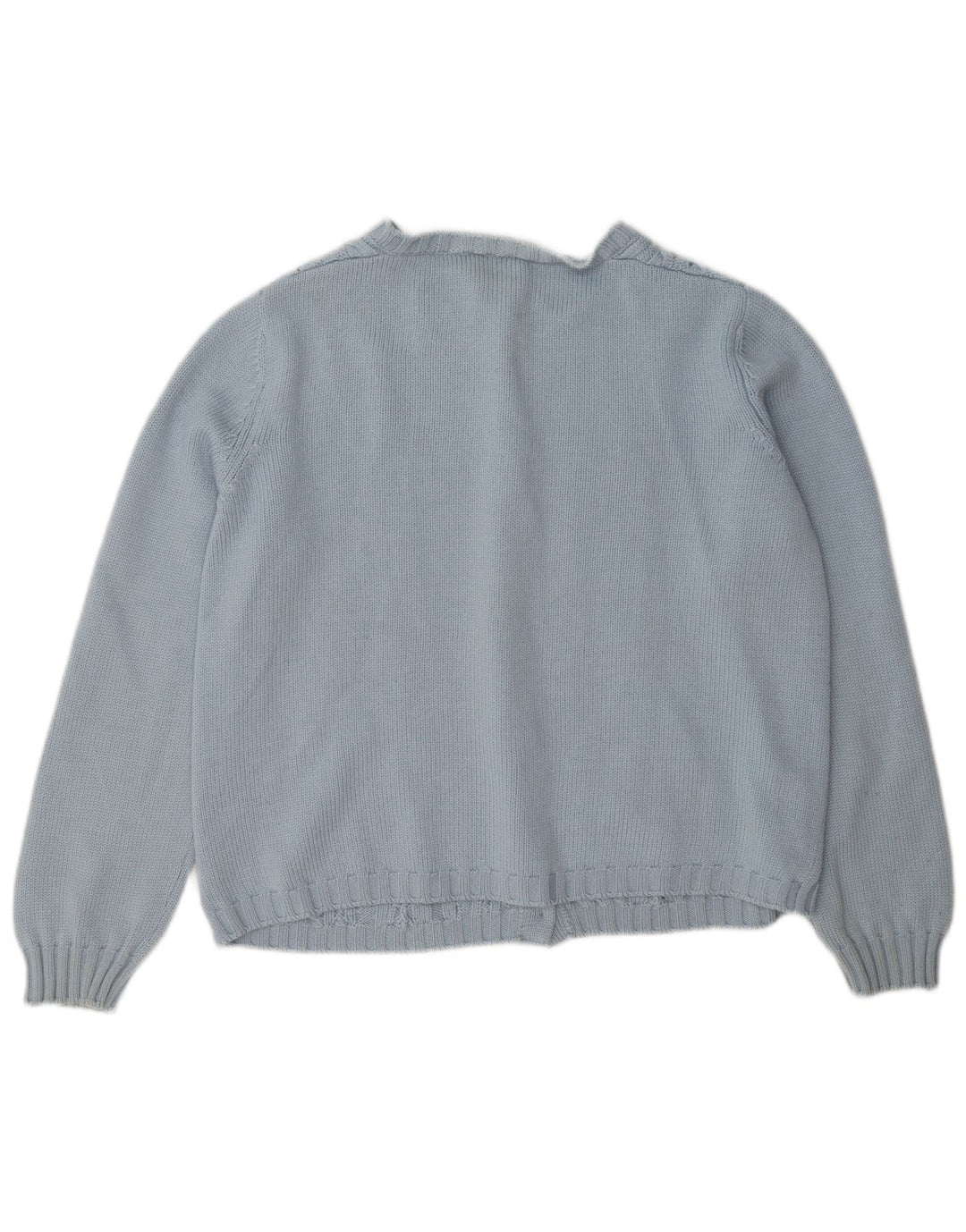 Luisa Spagnoli Damen Strickjacke Pullover UK 16 Große blaue Wolle