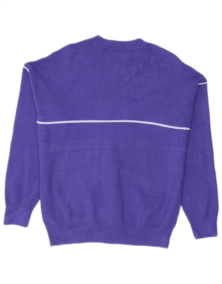 Marks & Spencer Damen-Pullover mit Rundhalsausschnitt, UK 14, mittelblaue Viskose