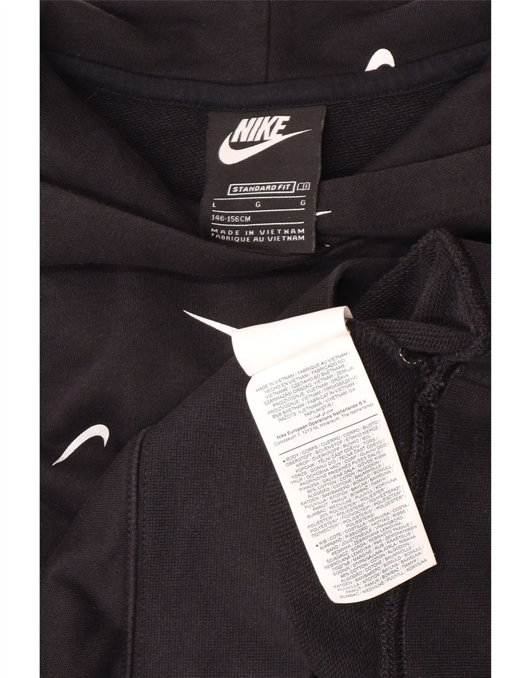 NIKE Mädchen Standard Crop Graphic Kapuzenpullover, 12–13 Jahre, Größe L, Schwarz