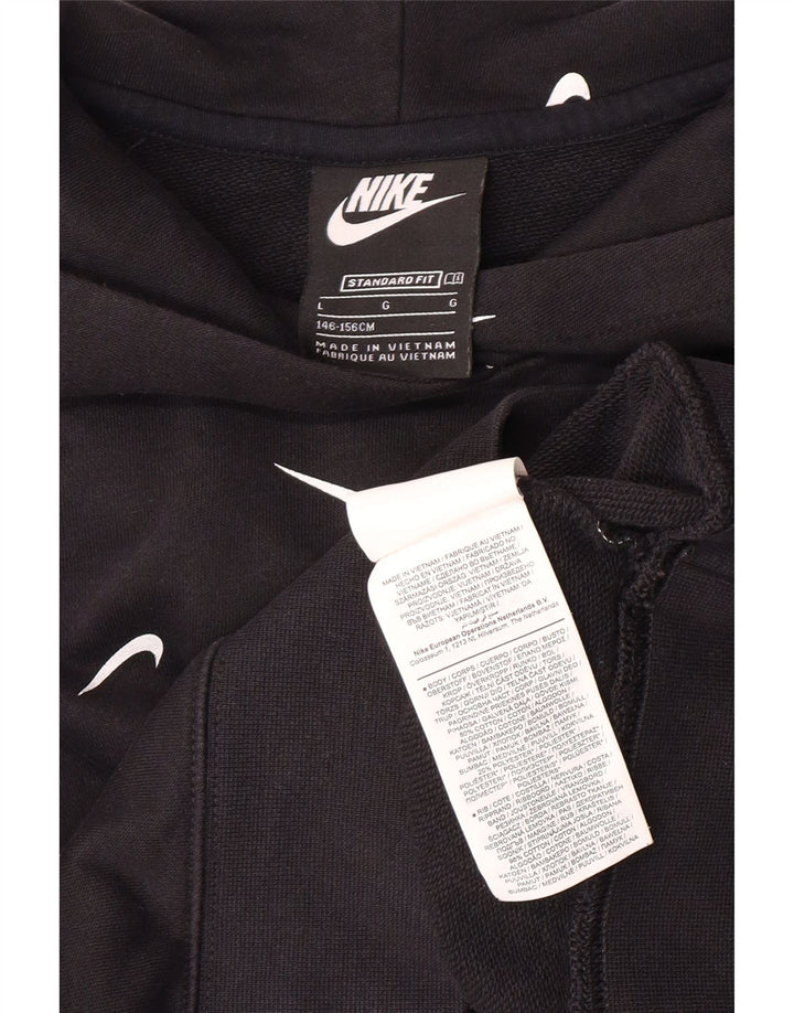 NIKE Mädchen Standard Crop Graphic Kapuzenpullover, 12–13 Jahre, Größe L, Schwarz