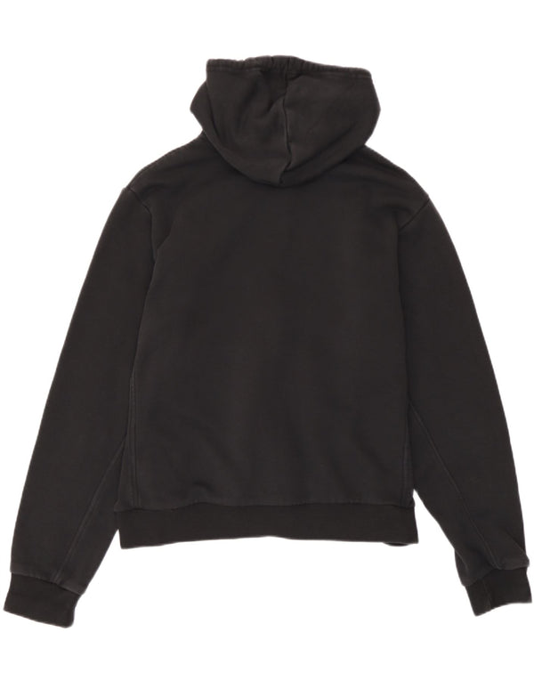 Adidas Damen Zip Hoodie Pullover UK 16/18 Große schwarze Baumwolle
