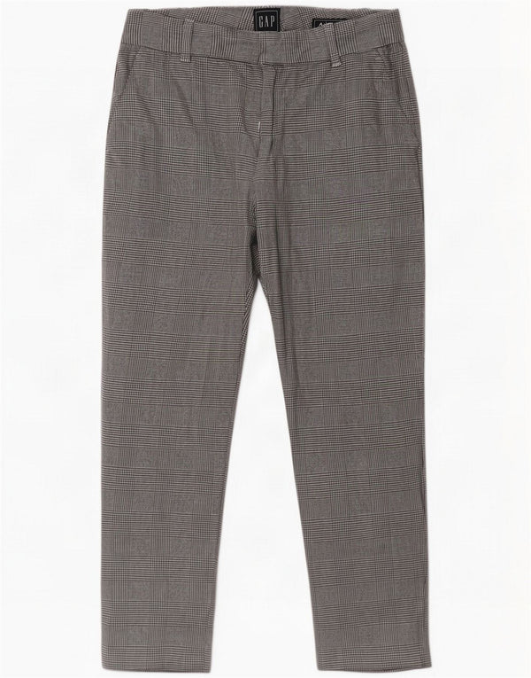Gap Damen-Hose mit hoher Taille, kurz geschnitten, US 4, klein, W26, L23, grauer Hahnentrittmuster