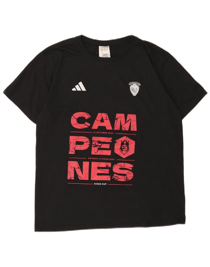 Adidas Herren Grafik T-Shirt Top Medium Schwarz Polyester