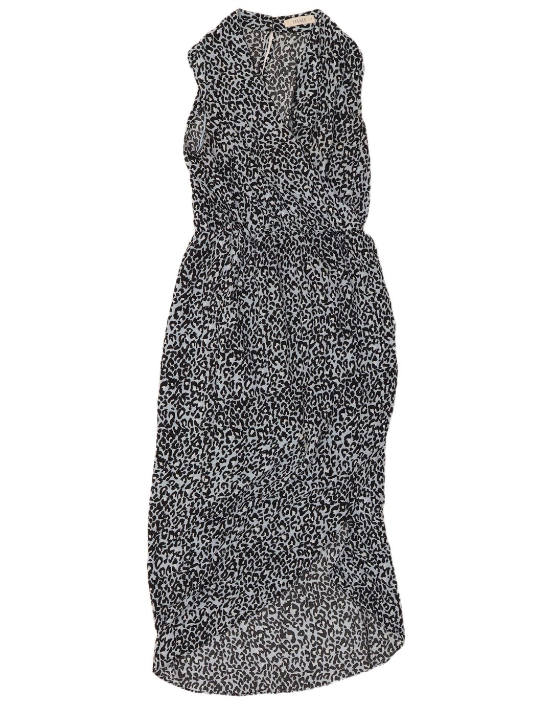 OASIS Ärmelloses Damen-Maxikleid, Größe 40, klein, blau, Polyester mit Tiermuster