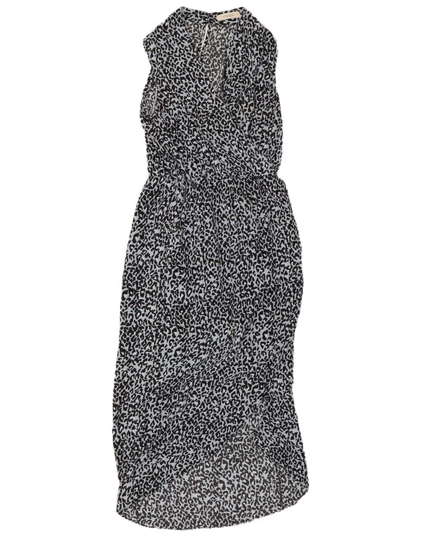 OASIS Ärmelloses Damen-Maxikleid, Größe 40, klein, blau, Polyester mit Tiermuster