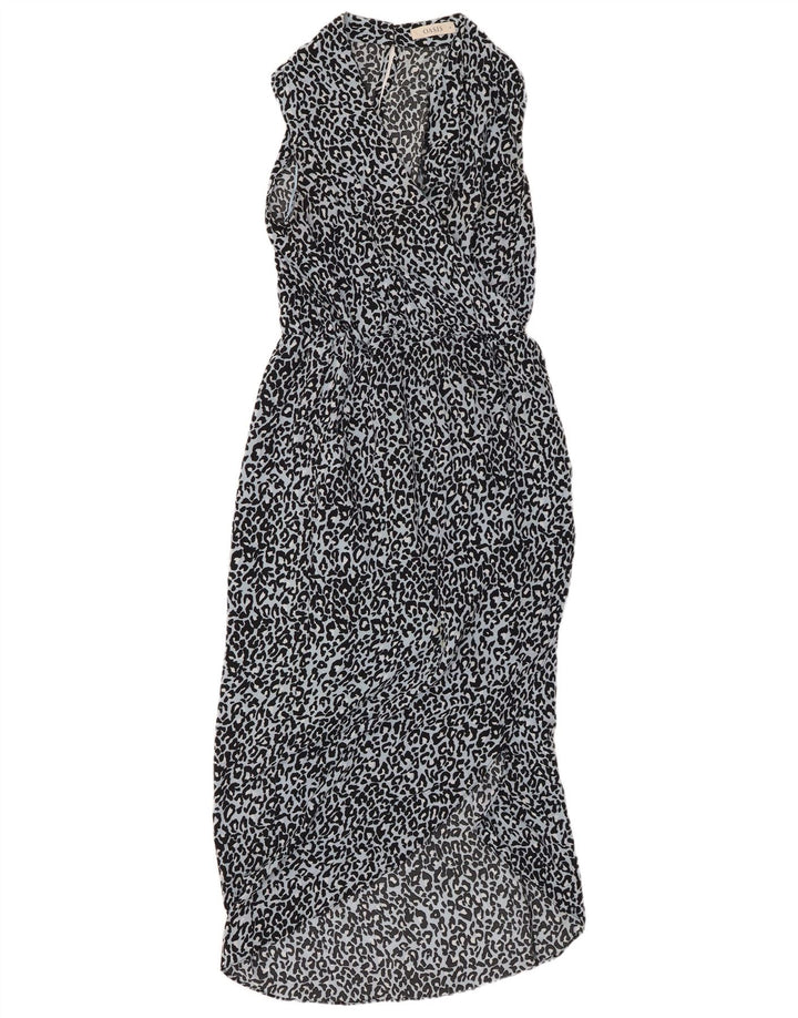 OASIS Ärmelloses Damen-Maxikleid, Größe 40, klein, blau, Polyester mit Tiermuster