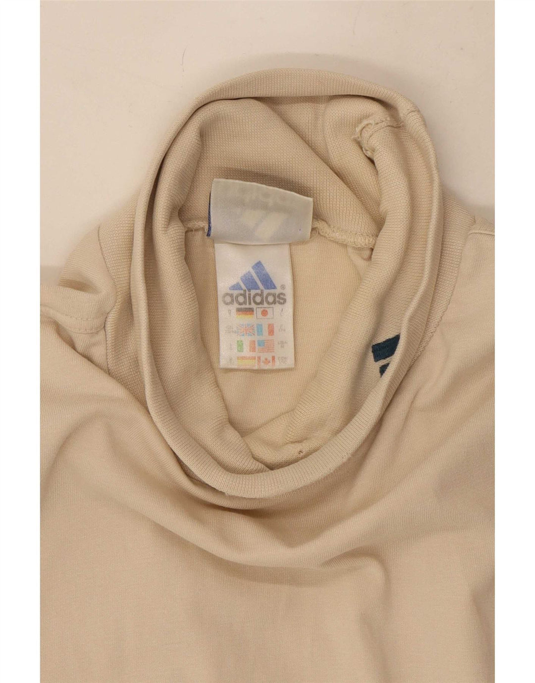 Adidas Herren Top Langarm UK 38/40 Mittelbeige Baumwolle