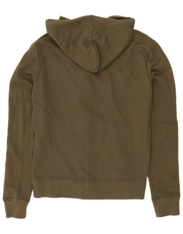 Tommy Hilfiger Damen-Kapuzenpullover mit grafischem Reißverschluss, UK 16, Größe L, Khaki, Baumwolle