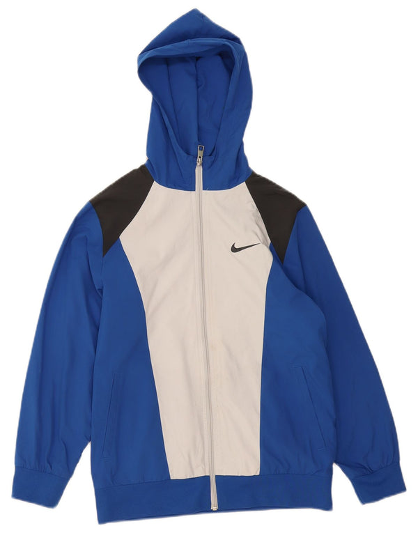 Nike Jungen-Trainingsanzug mit Kapuze, Top-Jacke, 10–11 Jahre, Mittelblau, Farbblock