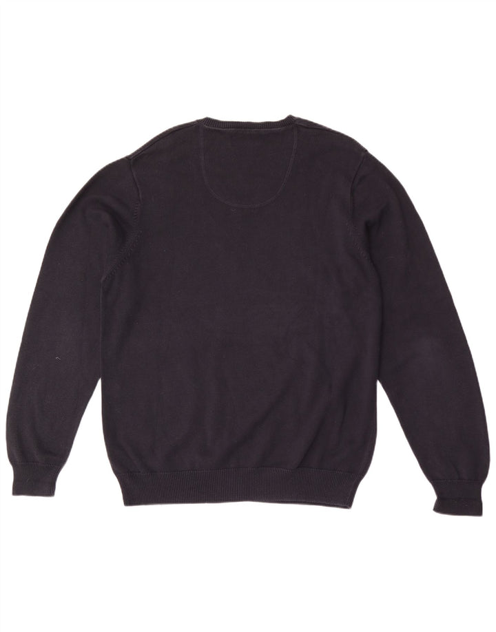 Marks & Spencer Herren Blue Harbour Pullover mit V-Ausschnitt, Größe L, Marineblau