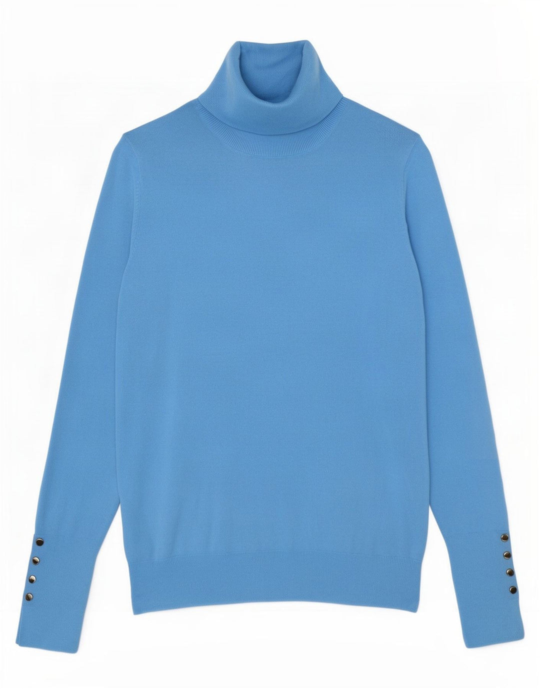 Zara Damen-Pullover mit Rollkragen, UK 12, mittelblaue Viskose