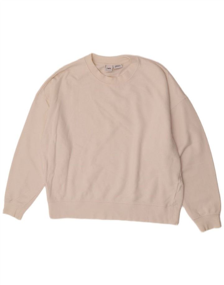 Zara Herren-Sweatshirt in Übergröße, groß, Weiß
