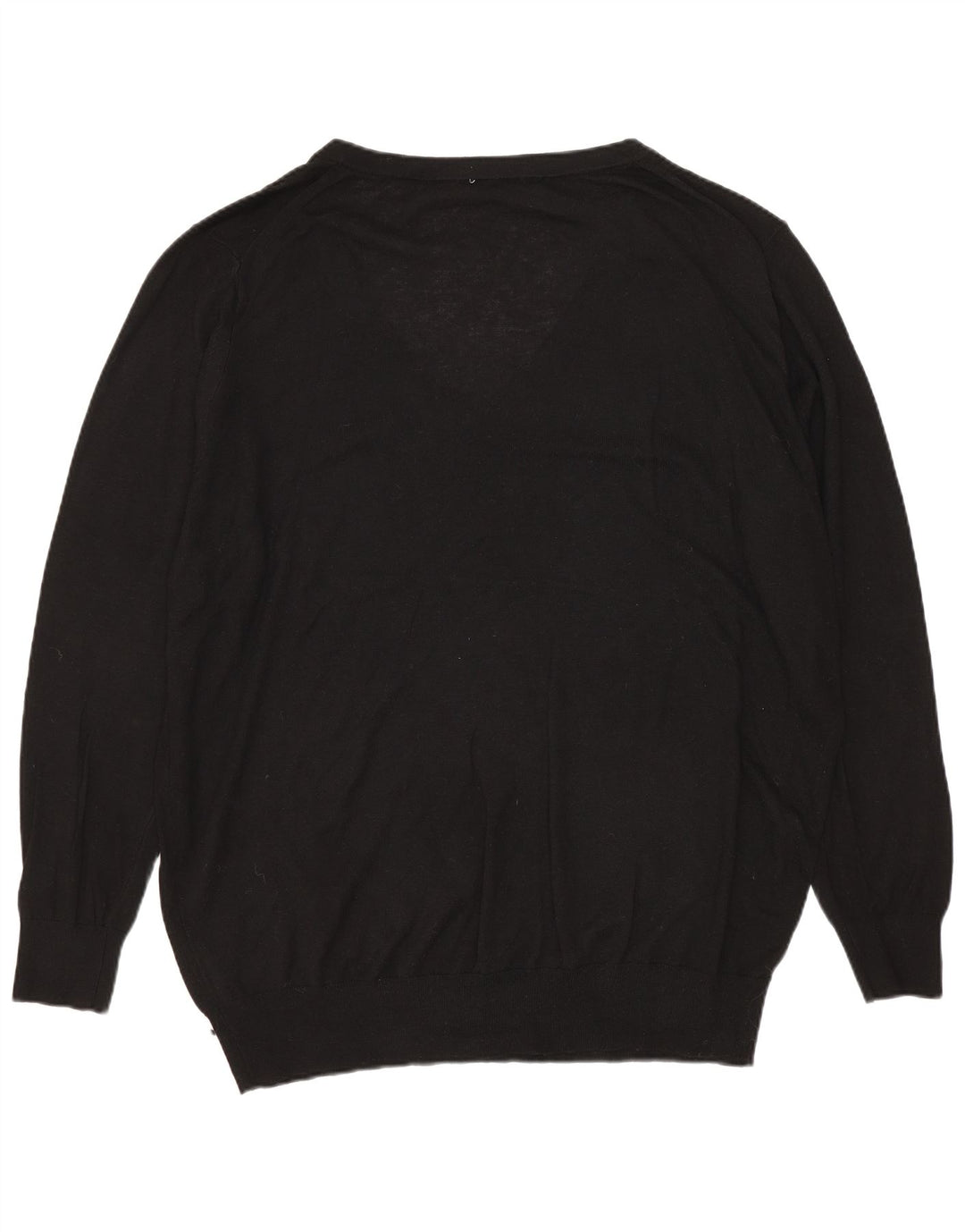 Zara Damen-Pullover, übergroß, V-Ausschnitt, Gr. 14, Mittelschwarz, Modal