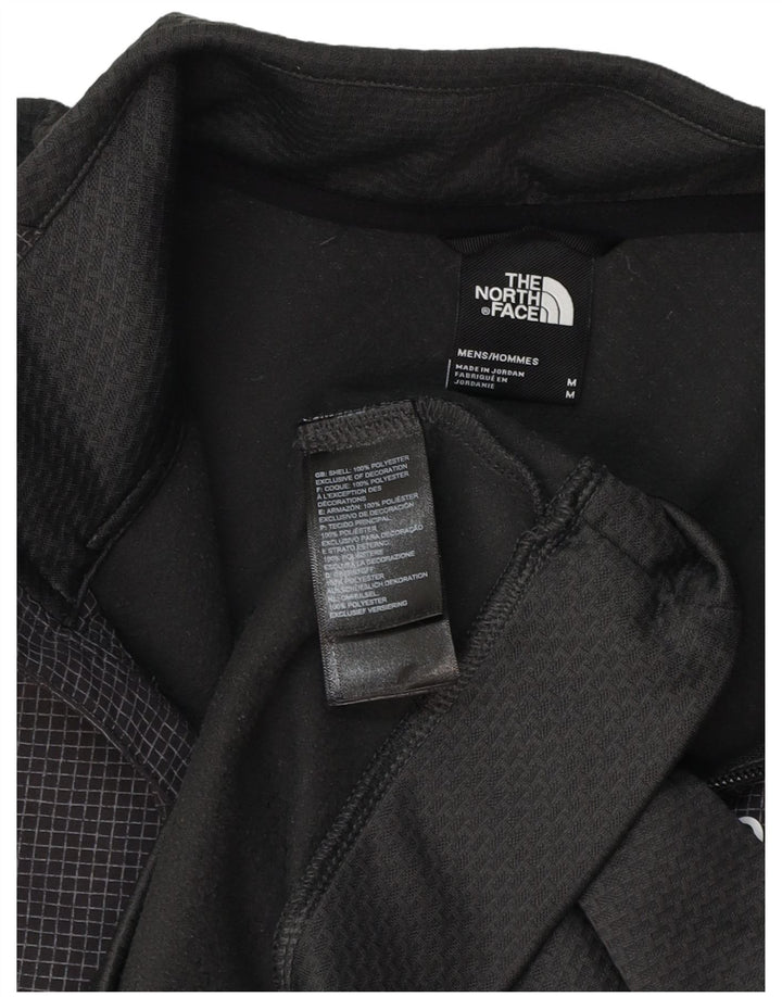 THE NORTH FACE Herren-Sweatshirt mit Reißverschluss am Hals, mittelgrau kariertes Polyester