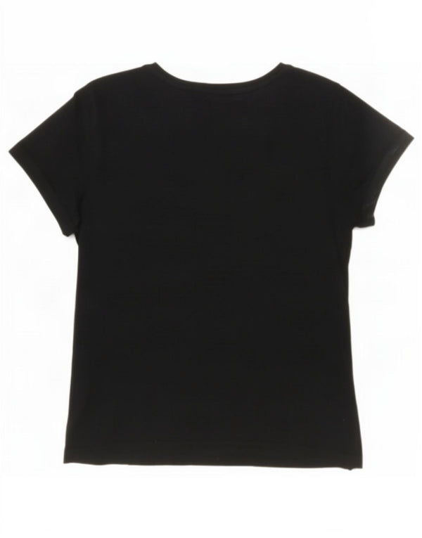 Calvin Klein Jeans Damen Grafik-T-Shirt-Oberteil UK 12 Medium Marineblau Baumwolle