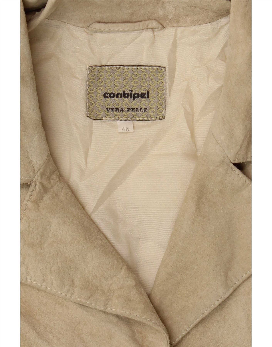Conbipel Damen Wildlederjacke IT 46 Large Beige Leder