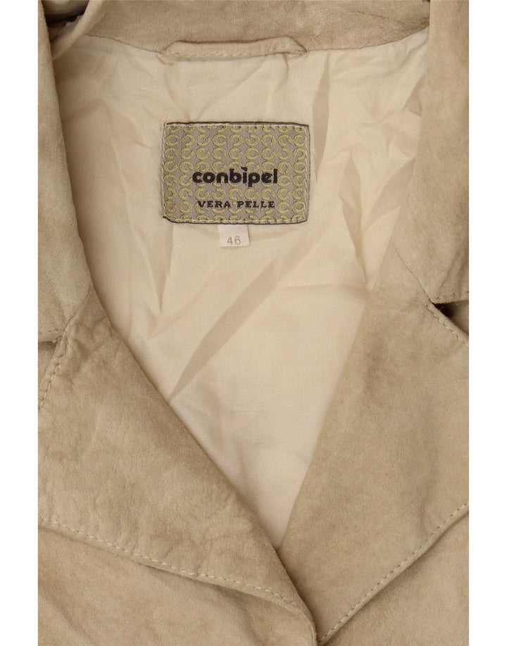 Conbipel Damen Wildlederjacke IT 46 Large Beige Leder