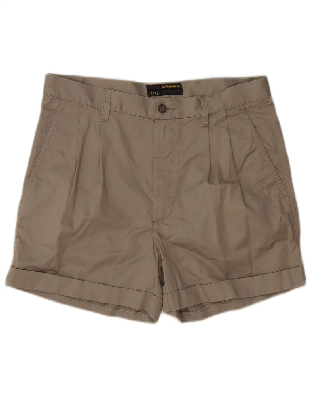 CROWN Herren Pegged Chino Shorts IT 48 Medium W32 Beige Baumwolle
