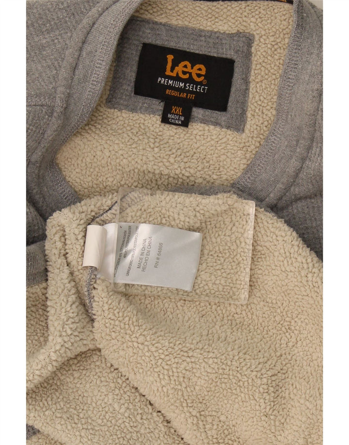 Lee Herren-Sweatshirt mit normaler Passform, 2XL, graue Baumwolle