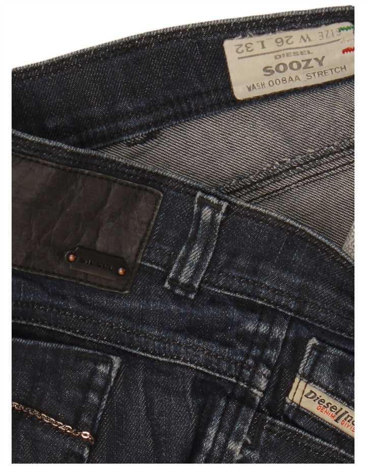 Diesel Damen Soozy Bootcut Jeans W26 L32 Marineblau Baumwolle