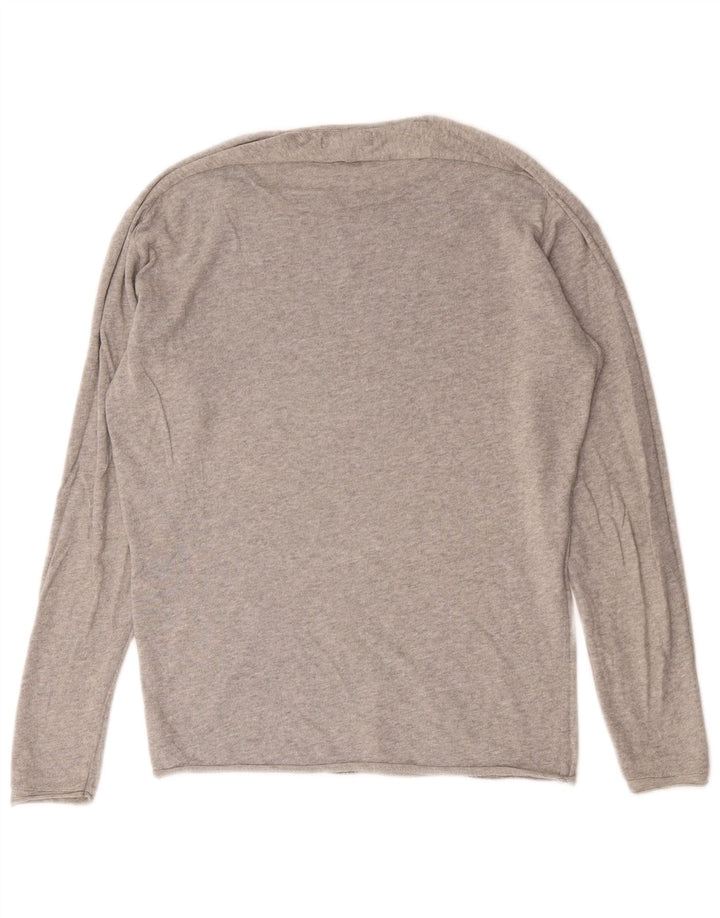 Zara Herren-Pullover mit U-Boot-Ausschnitt, klein, grau meliert