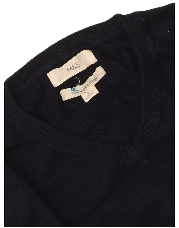 Marks & Spencer Herren-Pullover mit V-Ausschnitt in mittlerem Marineblau