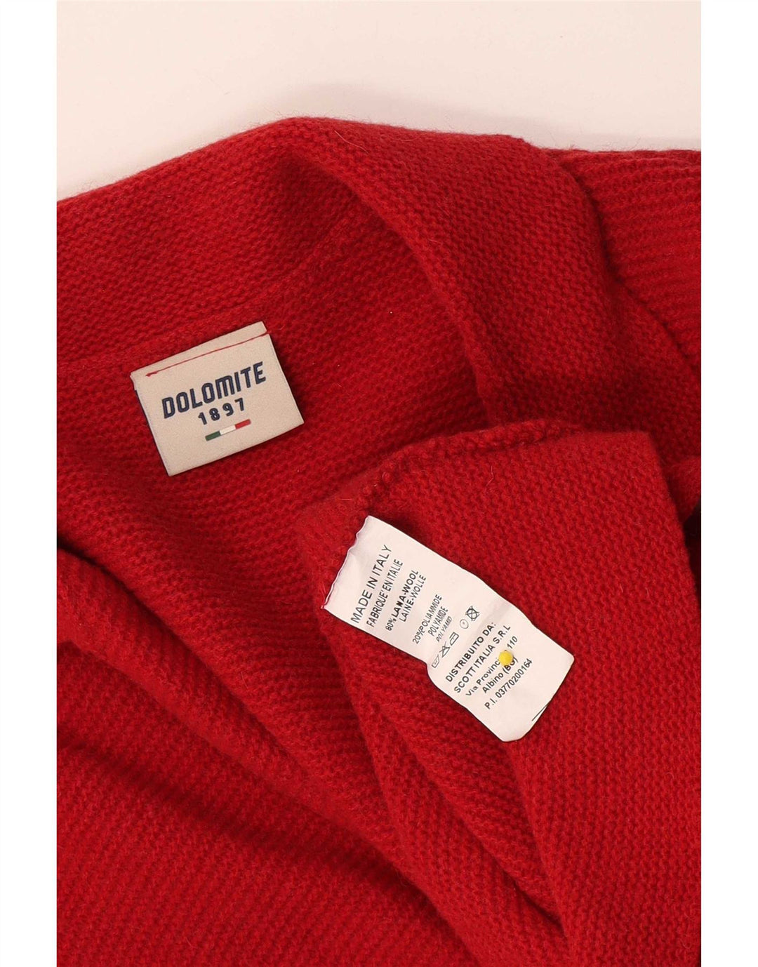 Dolomite Damen Strickjacke Pullover UK 16 Große rote Wolle