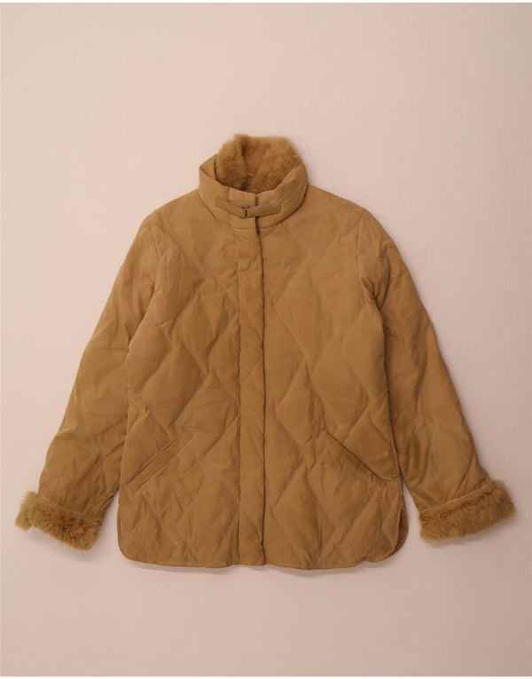 Parisport Damen Loose Fit Wattierte Jacke IT 44 Medium Beige Polyamid