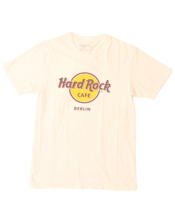 Hard Rock Cafe Herren Berlin Graphic T-Shirt Top aus mittelweißer Baumwolle