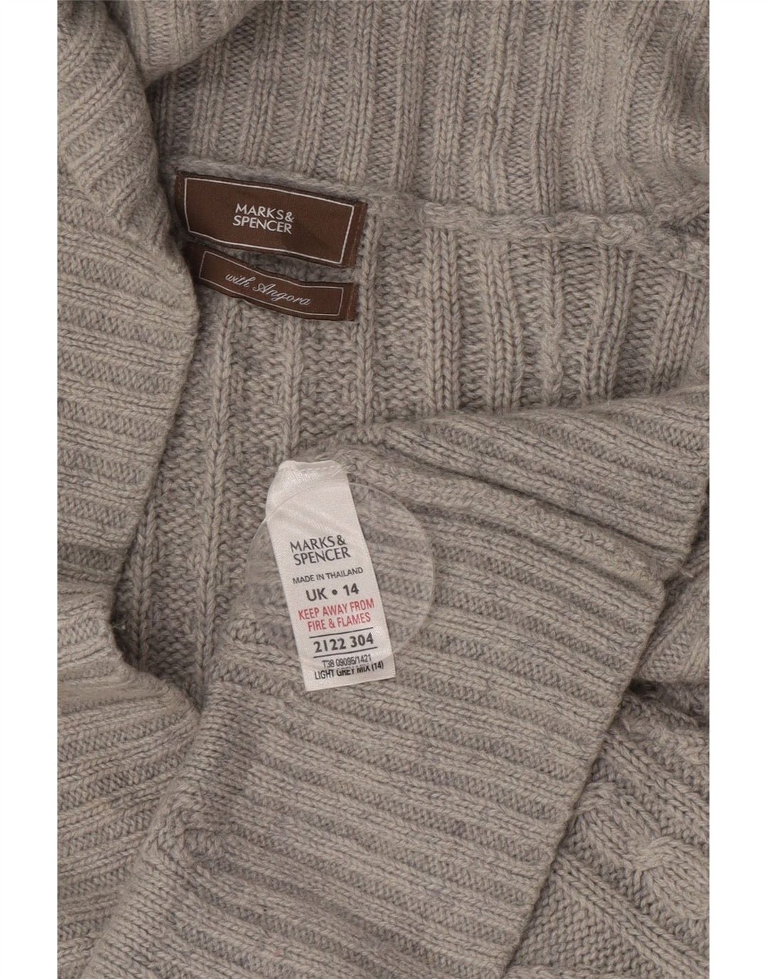 Marks & Spencer Damen-Cardigan-Pullover UK 14 Large Grau Acryl