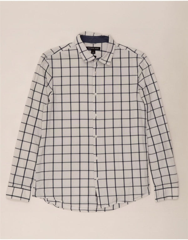 Michael Kors Herren Slim Fit Hemd Mittelweiß kariert