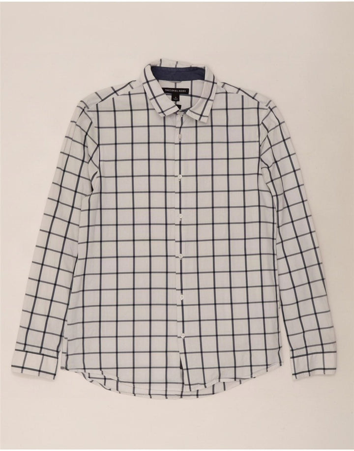Michael Kors Herren Slim Fit Hemd Mittelweiß kariert
