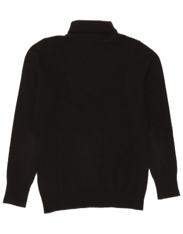Benetton Damen-Pullover mit Rollkragen, UK 10, Größe S, schwarze Wolle