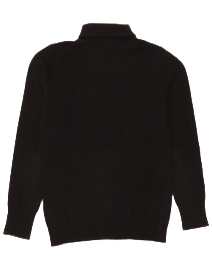 Benetton Damen-Pullover mit Rollkragen, UK 10, Größe S, schwarze Wolle