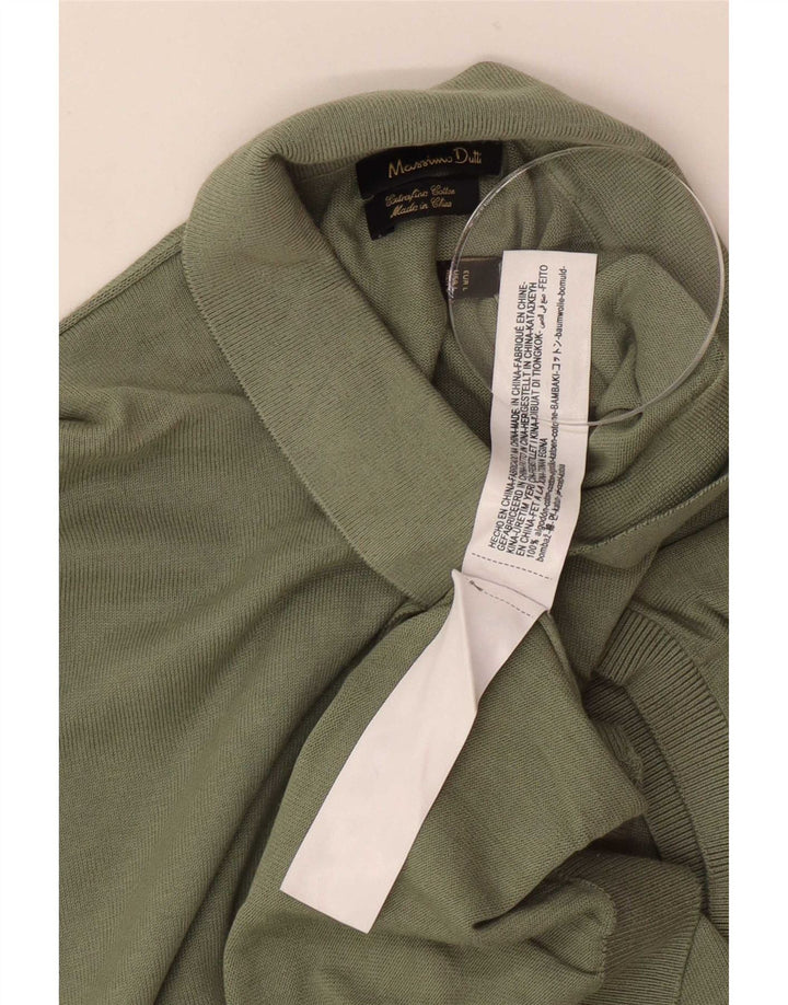 Massimo Dutti Herren-Poloshirt, große grüne Baumwolle