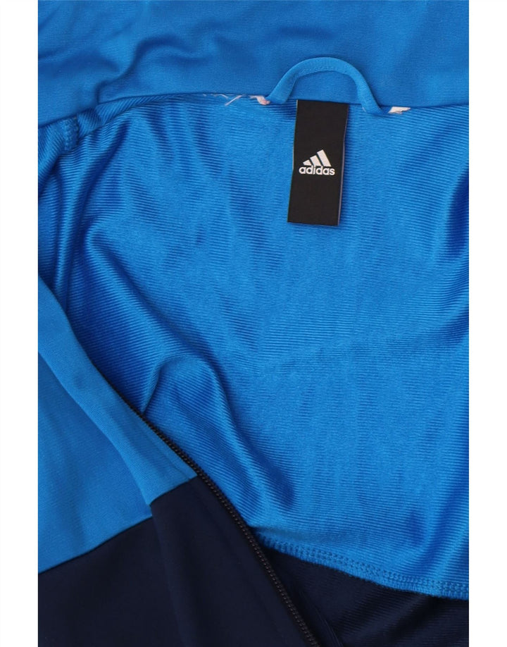 Adidas Jungen-Trainingsanzug-Top-Jacke, 13–14 Jahre, blaues Farbblockdesign
