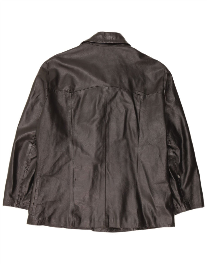 Mitici Anni Herren Lederjacke UK 38 Mittelschwarzes Leder