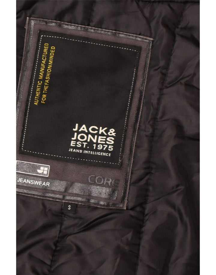 Jack & Jones Herren Bomberjacke mit Kapuze, UK 36, Small, Schwarz, Polyamid