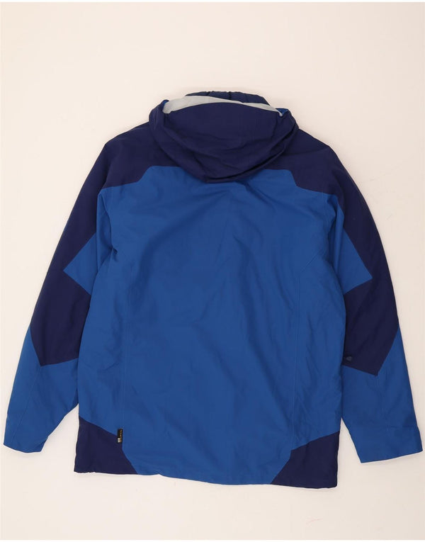Jack Wolfskin Damen Wattierte Jacke mit Kapuze UK 48 3XL Blauer Farbblock