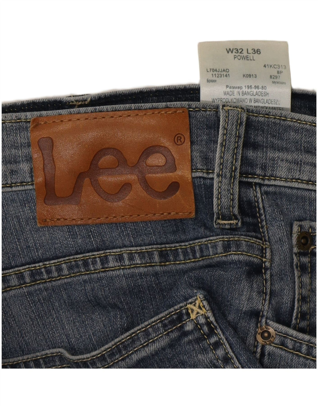 LEE Herren Powell Slim Jeans W32 L31 Blaue Baumwolle