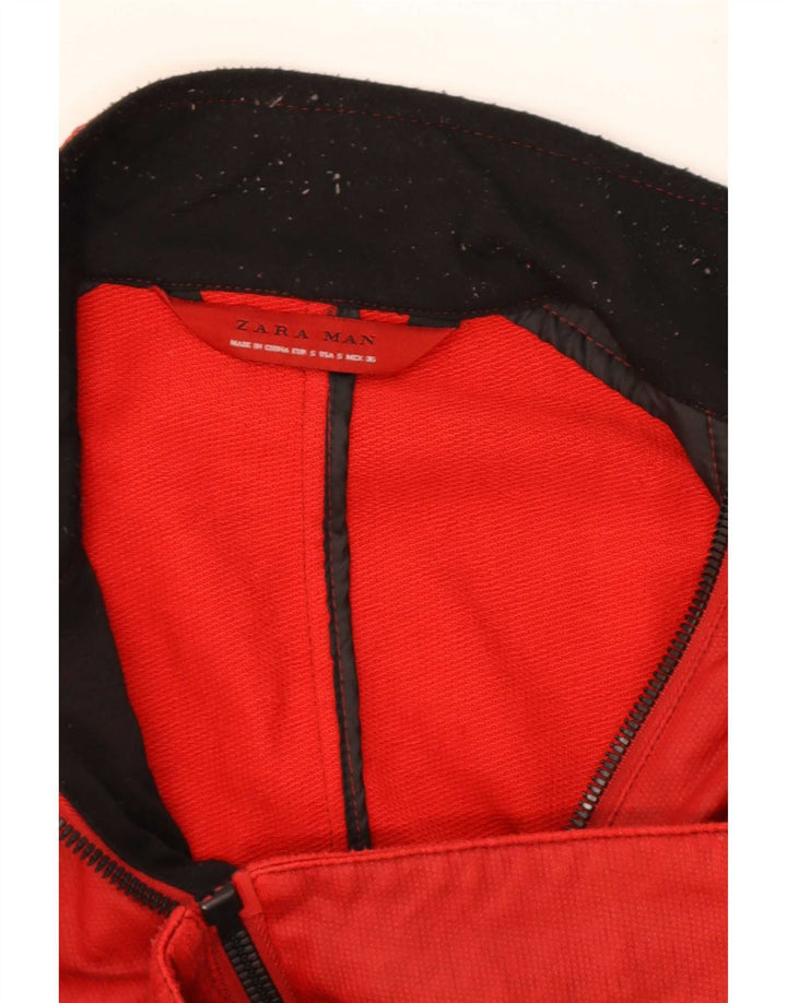 Zara Herren Utility Jacke UK 36 Small Rot Polyester