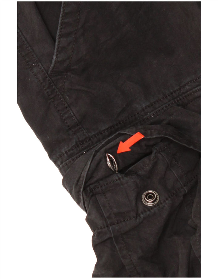 Superdry Herren gerade Cargohose W34 L27 schwarze Baumwolle