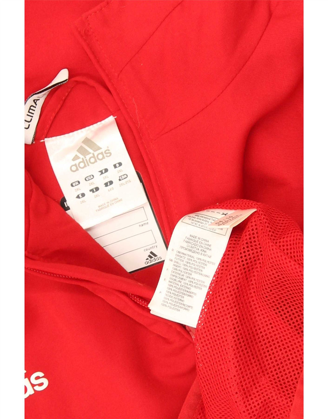 Adidas Herren Climalite Trainingsanzug Top Jacke 2XL Rot Polyester