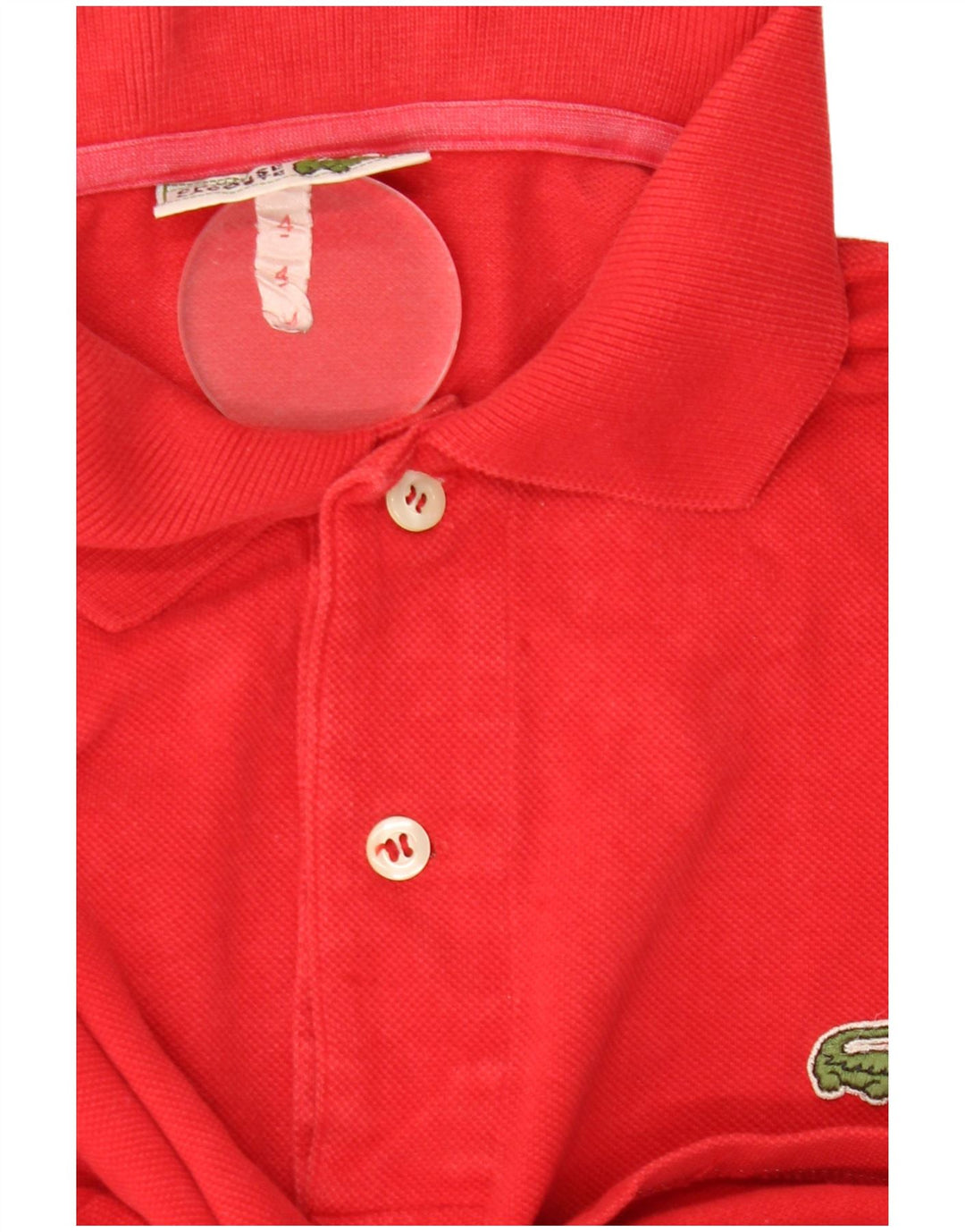 Lacoste Herren-Langarm-Poloshirt, Größe 4, mittelrote Baumwolle