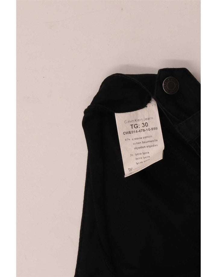 Calvin Klein Damen Mini-Wickelrock Medium W30 Schwarz Baumwolle